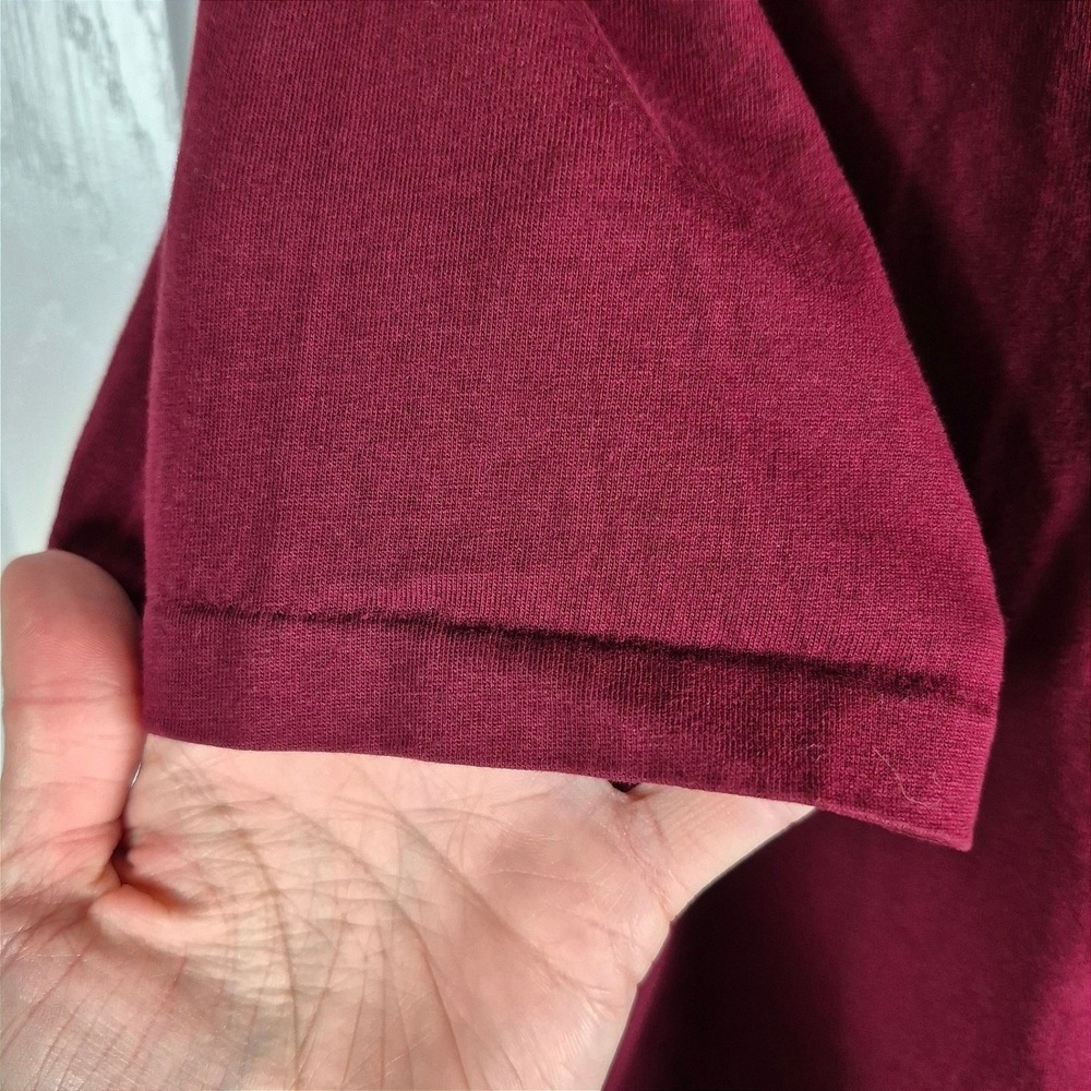 Polo Ralph Lauren burgundy red short sleeve v-neck tee shirt men's large - Picture 4 of 9